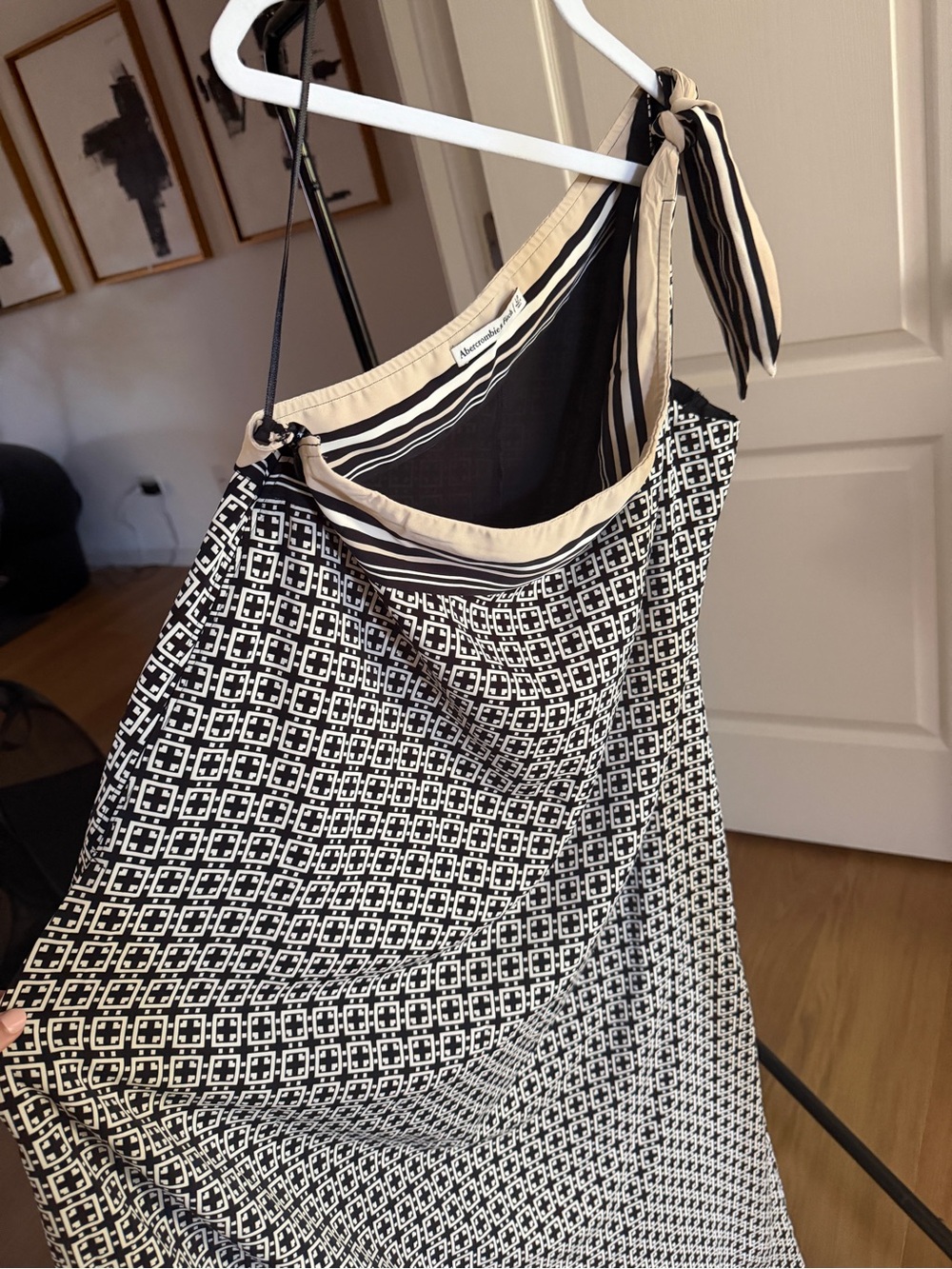 NWOT Abercrombie & Fitch One-Shoulder Scarf Tie Midi Dress with Pockets - Picture 9 of 9
